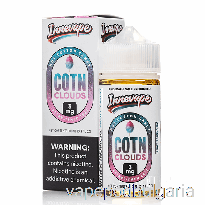 Vape 10000 Дръпки Cotn Clouds - Innevape E-liquids - 100ml 3mg